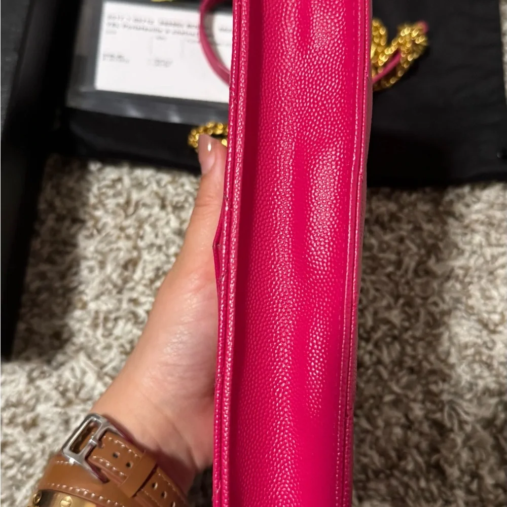 ❌SOLD❌Saint Laurent Grain De Poudre Cassandre Envelope Wallet on Chain crossbody - Picture 5 of 16